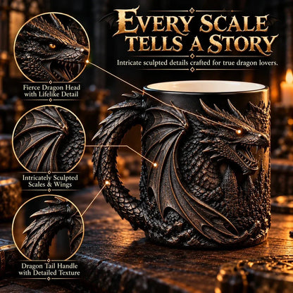 🐉 Dragonfire 3D Heat-Reveal Magic Mug | Add a Hot Drink. Awaken the Dragon！！！🔥