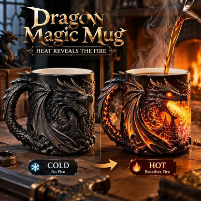 🐉 Dragonfire 3D Heat-Reveal Magic Mug | Add a Hot Drink. Awaken the Dragon！！！🔥